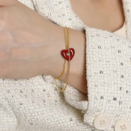Gold-Plated Heart Bracelet