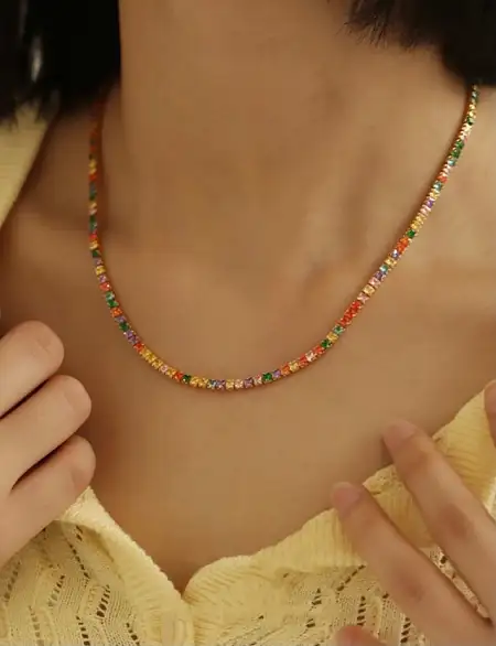 Colourful Zirconia Necklace