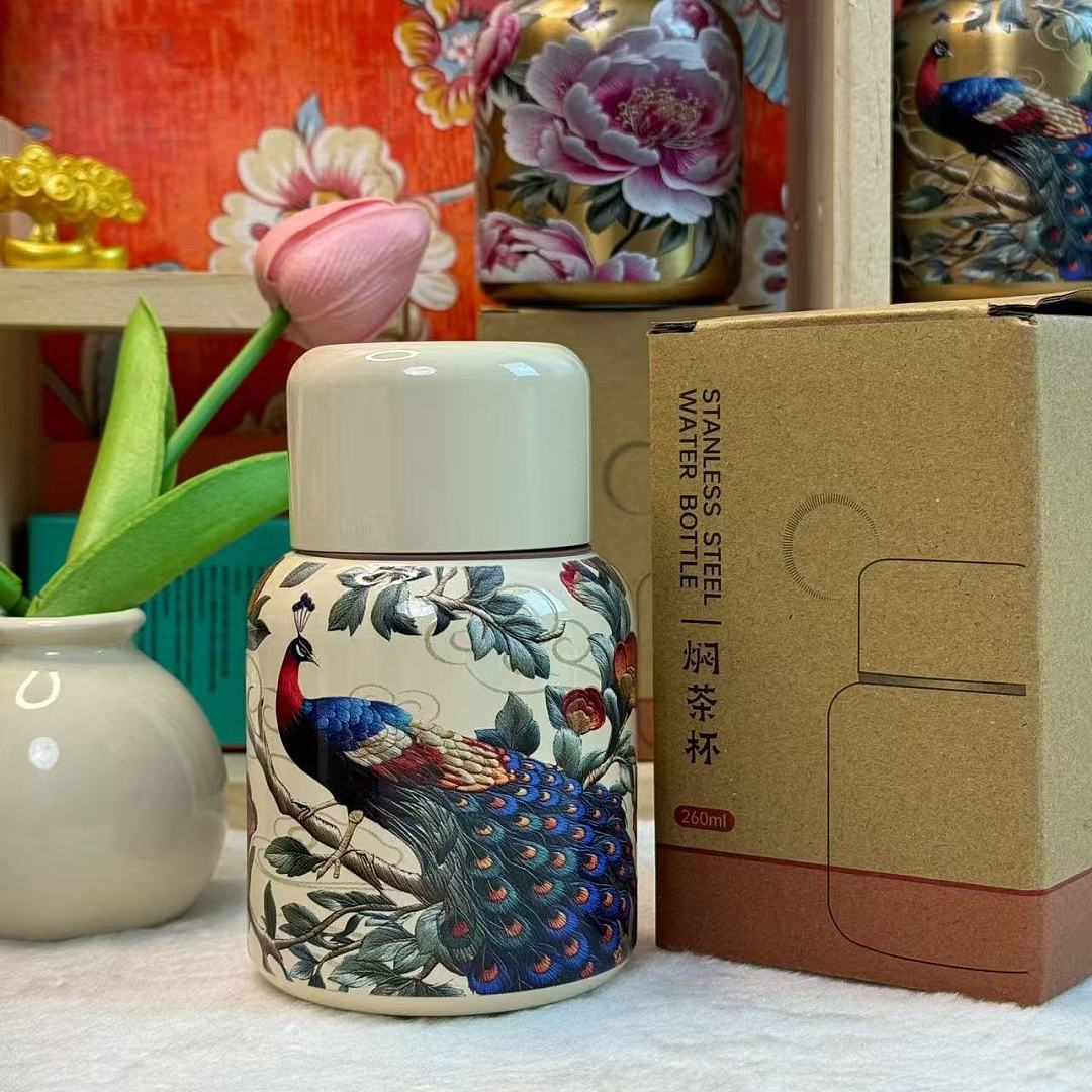 Stainless Steel Peacock Thermal Bottle with Filter