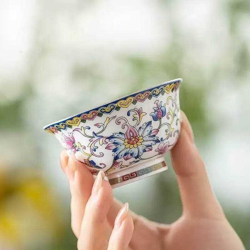 Painted Enamel Baoxiang Flower Teacup 50ml
