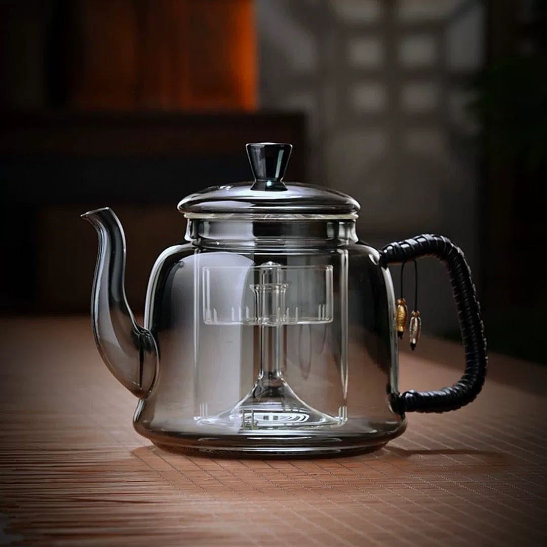 Glass Teapot with Steaming & Boiling Liner 1200ml