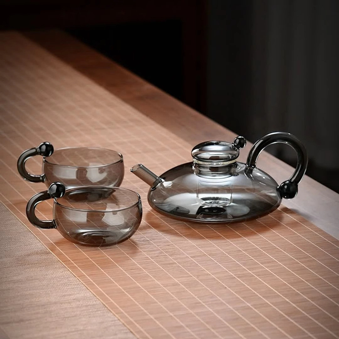 Glass LUCKY Teapot Set for 2