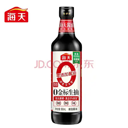 海天零添加金标生抽500ml