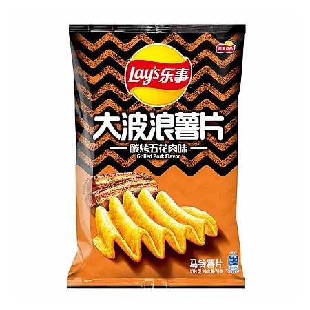 乐事大波浪薯片炭烧五花肉味70G