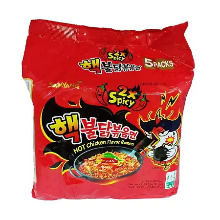 三养火鸡面两倍辣140g*五连包