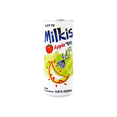 韩国Lotte乐天网红推荐Milkis牛乳乳酸菌苏打苹果味250ml