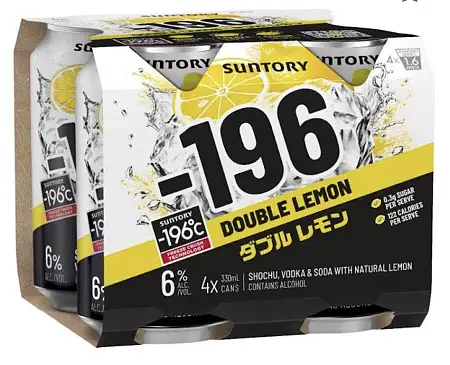 三得利 -196 伏特加气泡鸡尾酒 柠檬味 4*330ml 6%