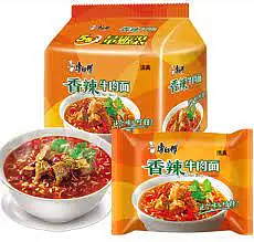 【特价】康师傅香辣牛肉面5连包*104g*3