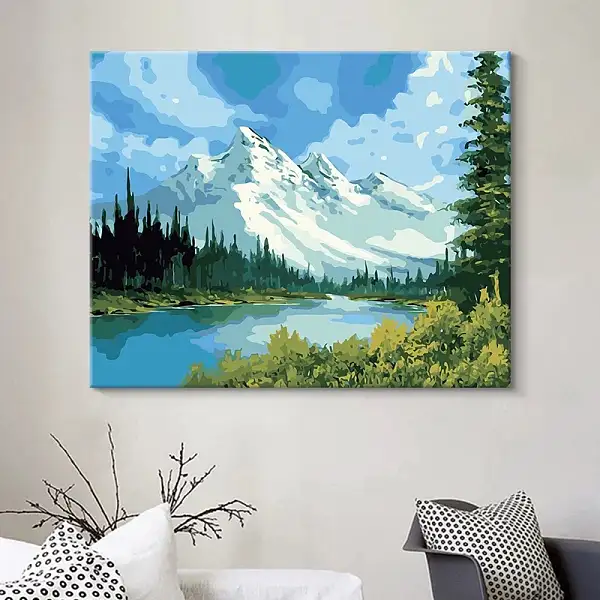 春雪 油彩画 雪山】DIY数字油画治愈又解压R083