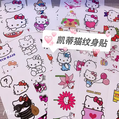 Sanrio Kitty kuromi tattoo stick三丽鸥kitty猫库洛米纹身贴纸
