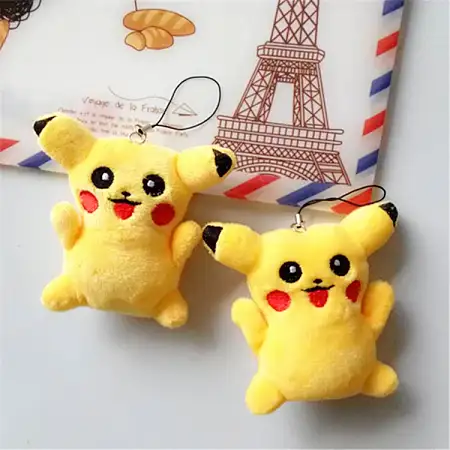 Cute yellow pika plush toys皮卡丘小公仔挂件10cm