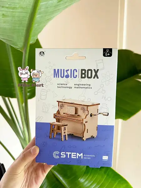 Wooden piano DIY music box puzzle木质DIY钢琴音乐盒