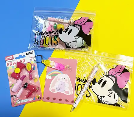 Zip bag stationary set 卡通拉链袋文具套装