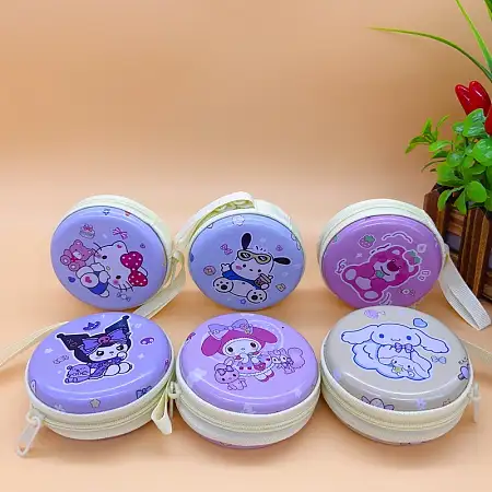 Sanrio Round tin purse coin bag三丽鸥圆形零钱包