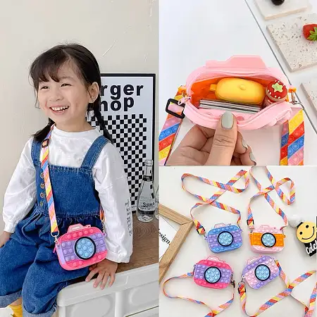 Pop it camera shape cross body bag解压相机造型斜挎小包