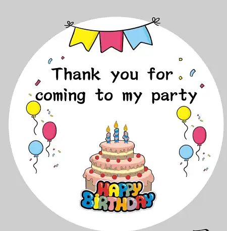 Birthday party sticker生日回礼感谢贴纸
