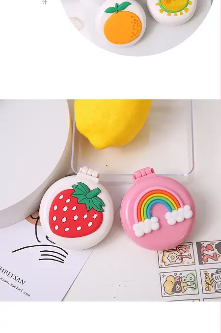 Compact mirror comb卡通折叠镜梳