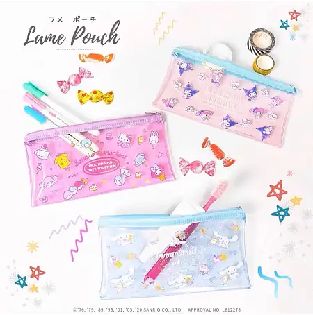 Sanrio Doraemon glitter pouch三丽鸥多拉pvc多用笔袋收纳袋