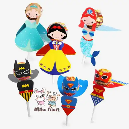 Princess or superman design lollipop公主英雄棒棒糖单支