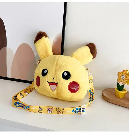 Pokemon pikachu plush bag皮卡丘毛绒挎包