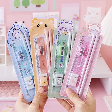 Cute stationary 5pcs set卡通文具5件套
