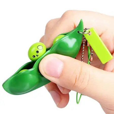 Stress Relieve Pea Popper Keychain解压毛豆玩具