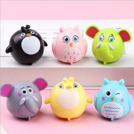 Round animal pull back car胖墩墩动物回力车