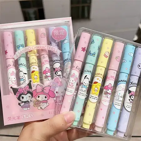 Sanrio 6pc highlighter set 三丽鸥6支装荧光笔