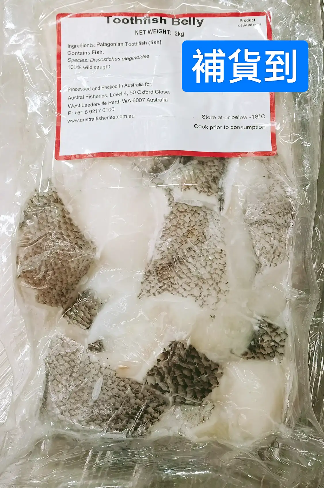 澳洲 圓鱈魚腹肉 Glacier 51 Toothfish Belly 2kg