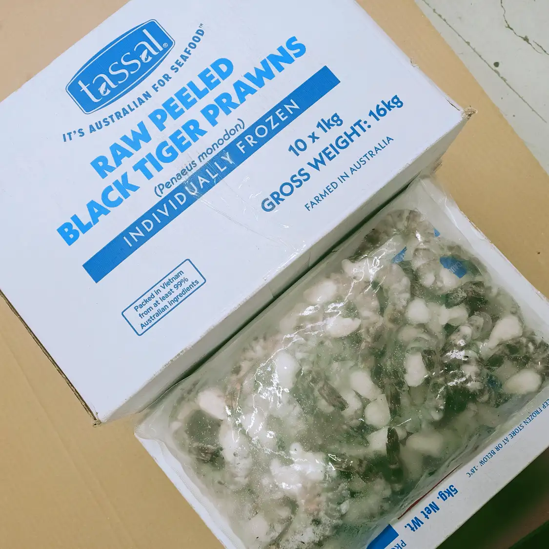 昆士蘭 大隻剝殼黑虎蝦蝦仁 Peeled Black Tiger Prawn Cutlet