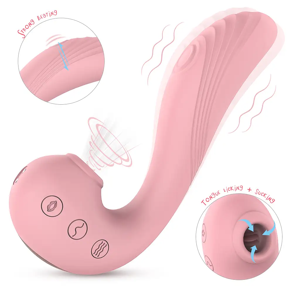 Clitoral Suction Silicon Vibrator Toy - Pink 1pc