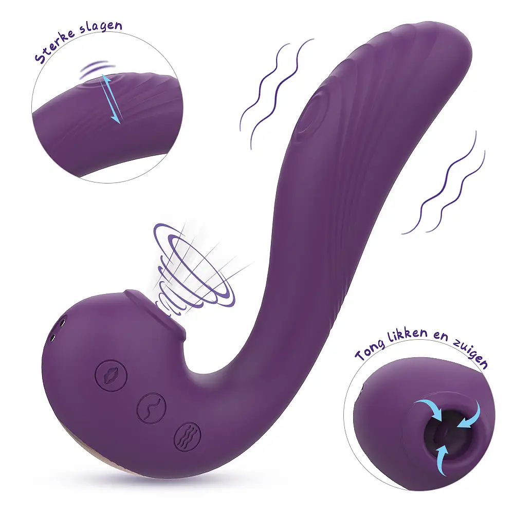 Clitoral Suction Silicon Vibrator Toy - Purple 1pc