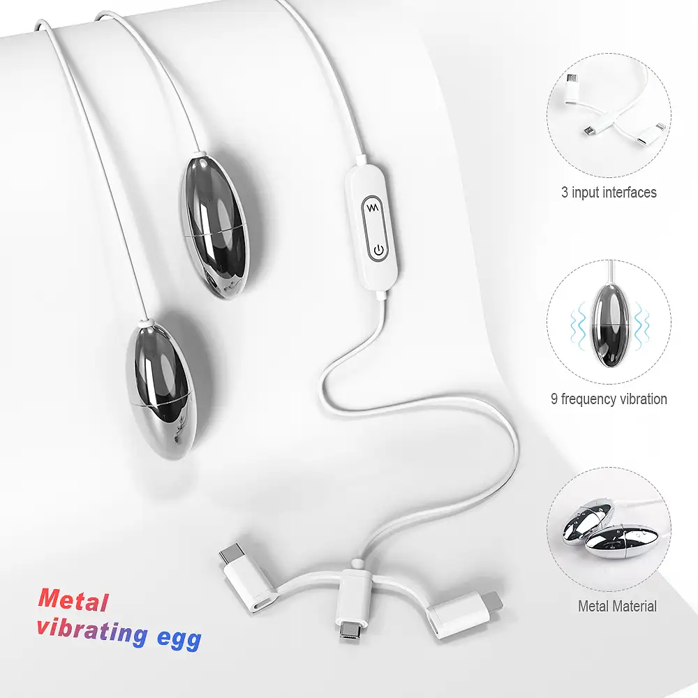 Vibrator Metal Vibrating Eggs - White 1pc