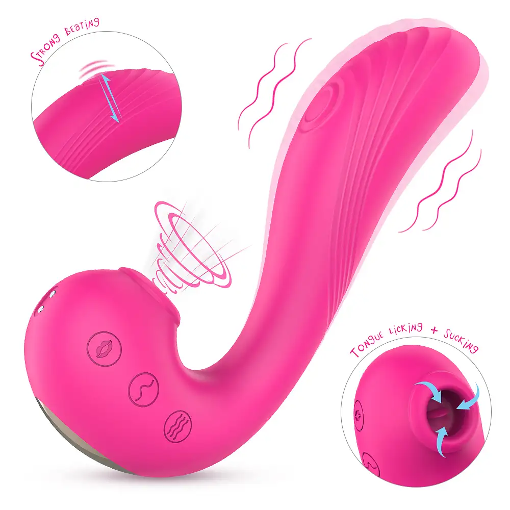 Clitoral Suction Silicon Vibrator Toy - Rose Pink 1pc