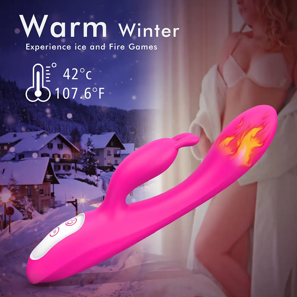 Dildo Heated Vibrating Rabbit - Rose Pink 1pc