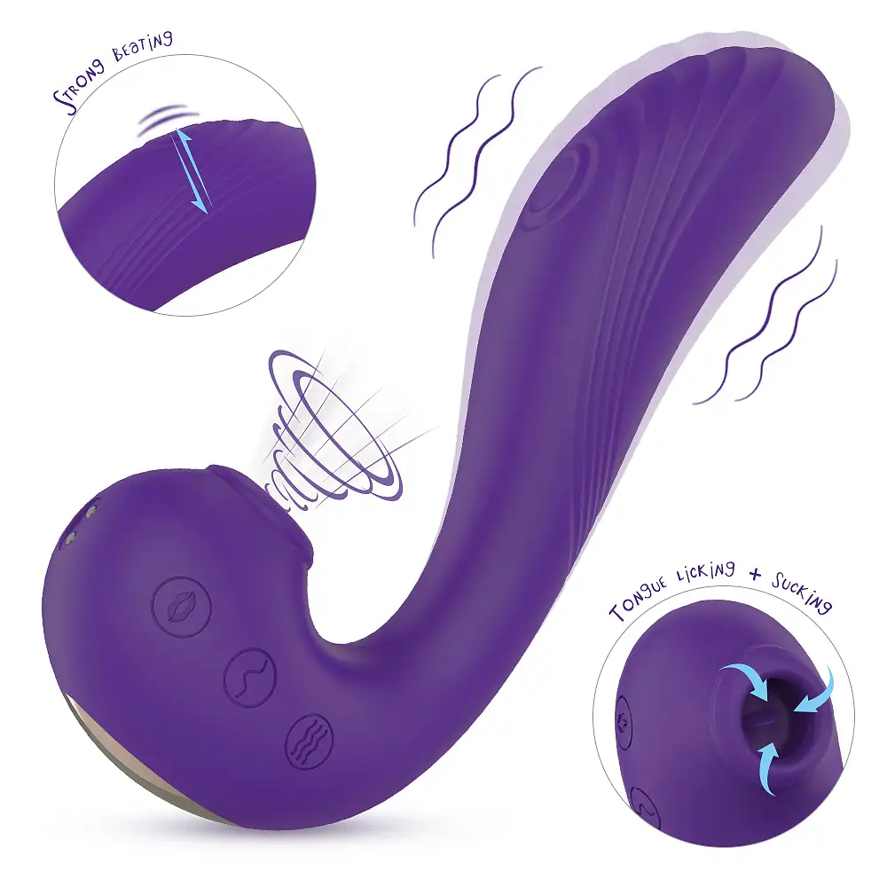 Clitoral Suction Silicon Vibrator Toy - Violet 1pc