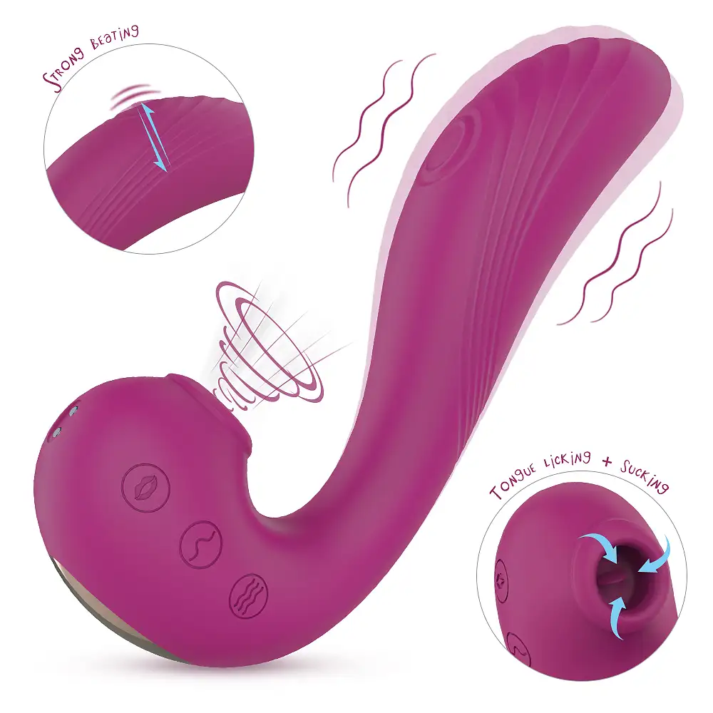Clitoral Suction Silicon Vibrator Toy - Magenta 1pc