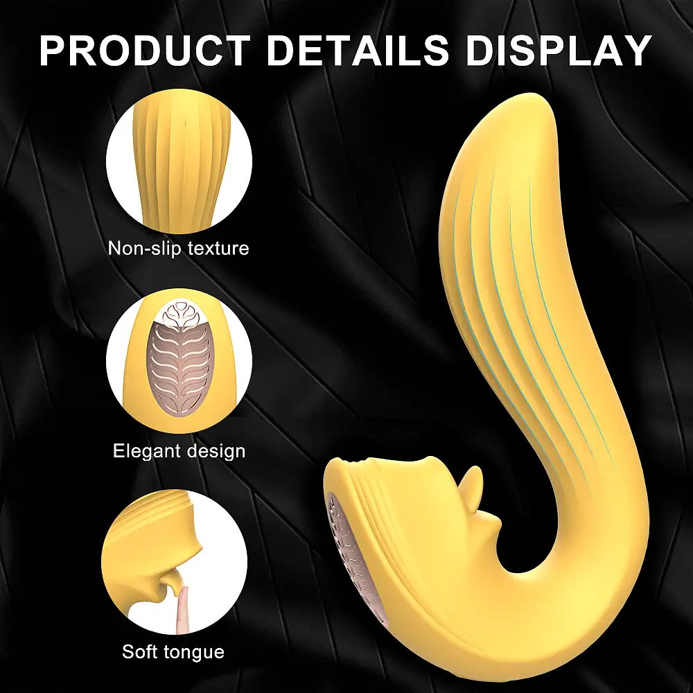 Vibrators - Silicone Licking Vibrator - Yellow 1pc