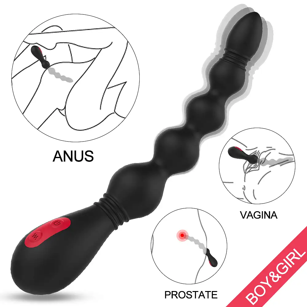 Ass Flexible Anal Bead Vibrator Butt Plug 1pc
