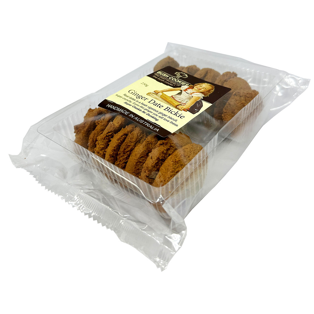 BUSH COOKIES GINGER DATE BISCUIT 250G (12)
