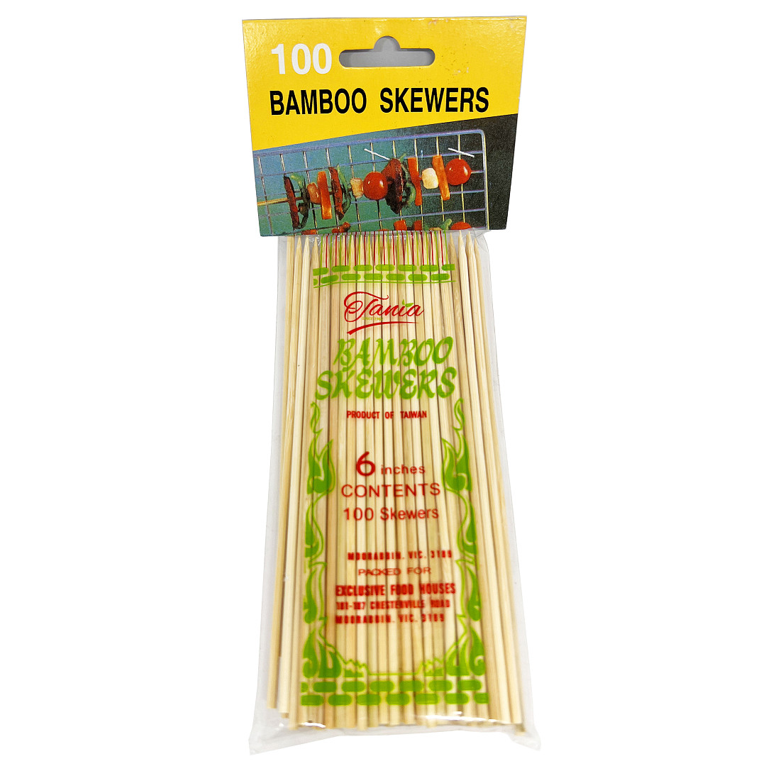 TANIA BAMBOO SKEWERS 8'' 100PCS