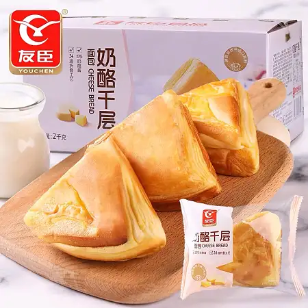 友臣奶酪千层 一箱2000g 约36包