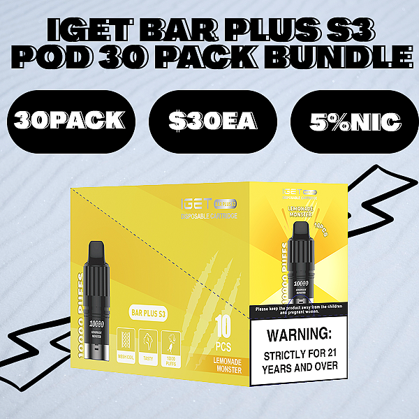 IGET Bar Plus S3 Pod Wholesale 30 Pack