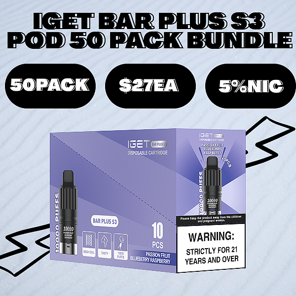 IGET Bar Plus S3 Pod Wholesale 50 Pack
