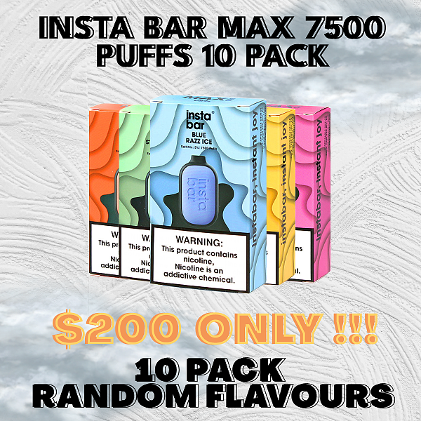 Insta Bar Max 7500 Puffs 10 Pack Random Flavours B