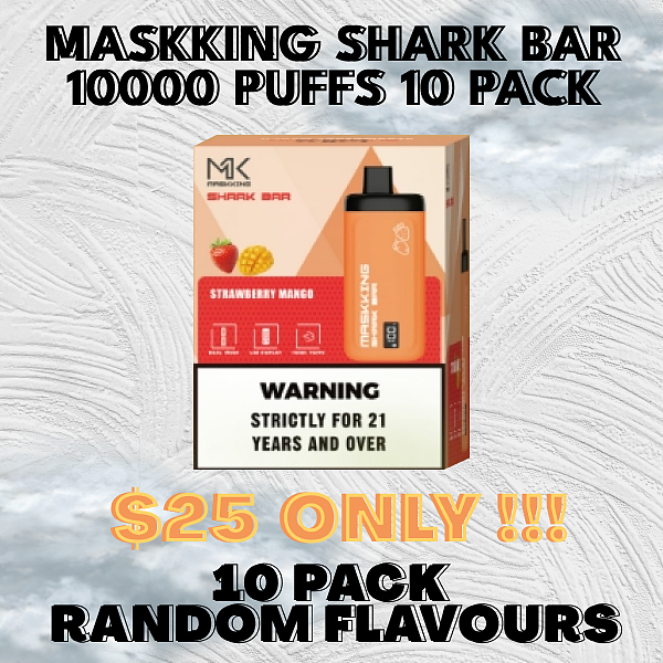 MASKKING 10000 Shark Bar 10 Pack Random Flavours