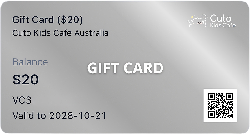 Cuto Kids Cafe Gift Card Digital Voucher Cuto Kids Cafe Gift Card Digital Voucher