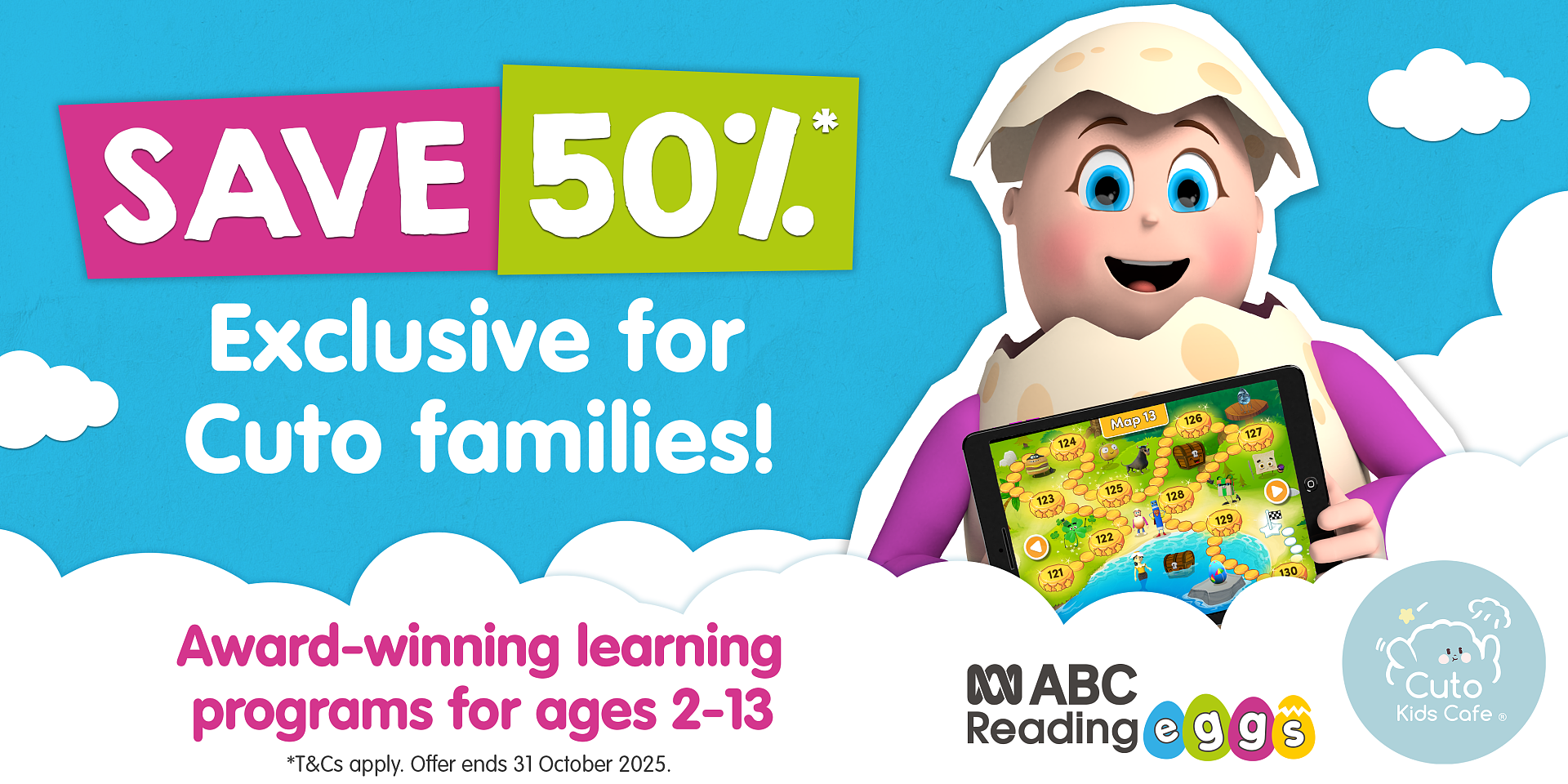 ABC Reading Eggs giveaway at Cuto Kids Cafe – chance to win annual subscription promotion