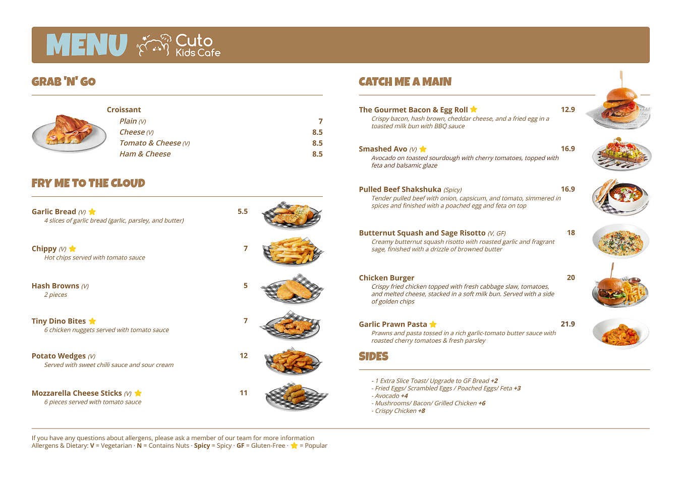 Cafe menu and food options at Cuto Kids Cafe Leppington Cafe menu and food options at Cuto Kids Cafe Leppington