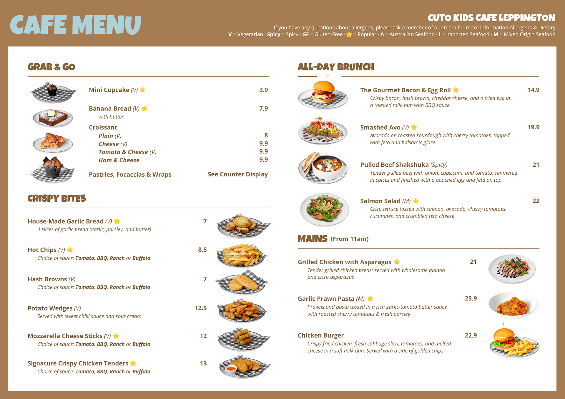 Cafe menu and food options at Cuto Kids Cafe Leppington Cafe menu and food options at Cuto Kids Cafe Leppington